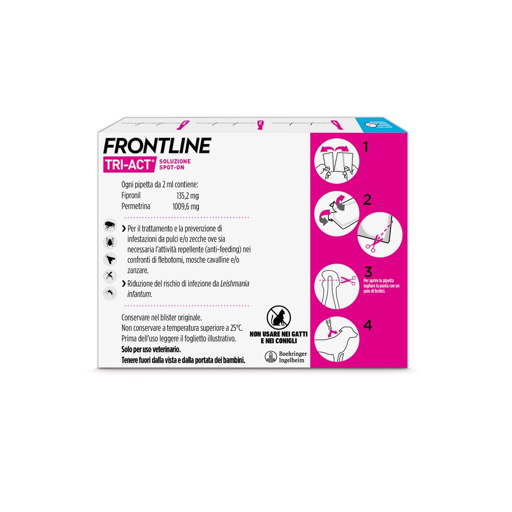 FRONTLINE TRI-ACT 3 pip. CANE Medio 10-20 Kg. 2ml